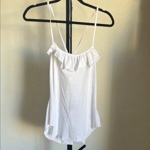 White Ruffled Sleeveless Camisole NWT